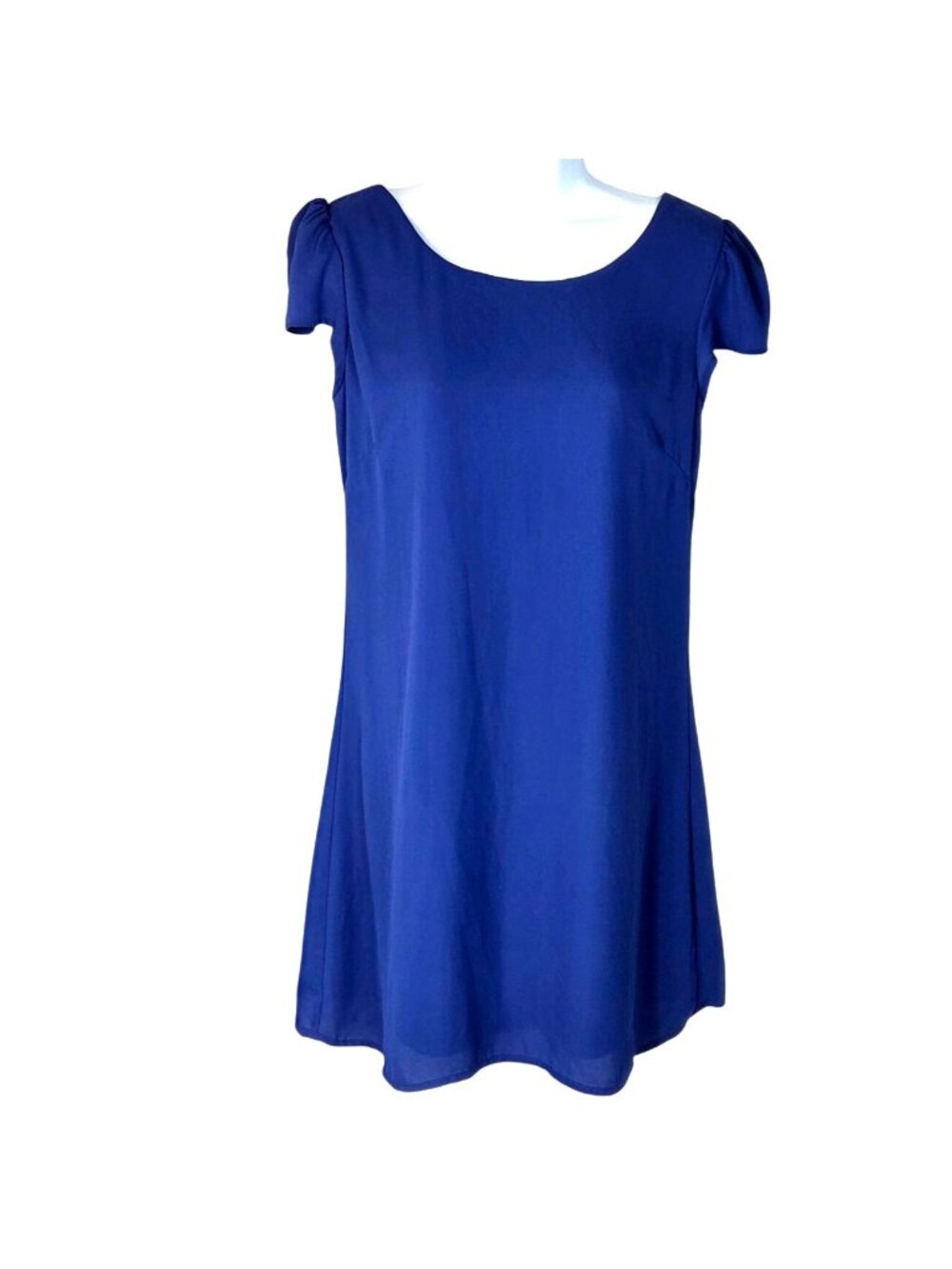 Three Pink Hearts Royal Blue Criss Cross Strappy Caged Open Back Dress Medium